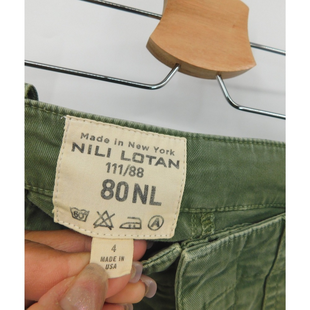 Nili Lotan Cropped Military Pant Olive Green Utility Cargo Trousers Size 4 USA - Picture 4 of 6